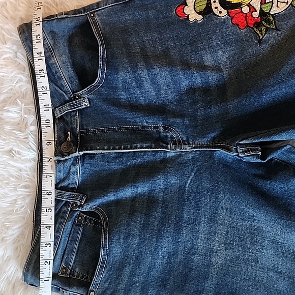 Ed Hardy  Denim Jeans with Gold and Red Logo - Picture 3 of 12